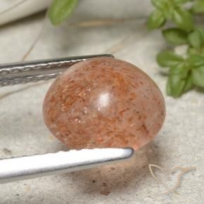 Sunstone Gemstone in 9 mm (calibrated) Size for Sale, Sunstone Stone in Light Tiger Orange Color