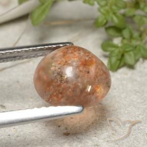 Sunstone Gemstone in 8.5 mm (calibrated) Size for Sale, Sunstone Stone in Light Tiger Orange Color