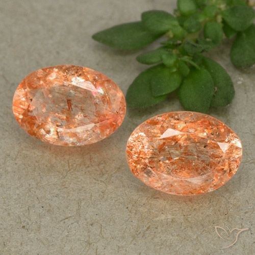 1.72 ct Orange Sunstone, 7.1 x 5.2 mm Oval Cut From Russia, Photo A
