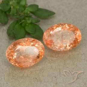 1.72 ctw Orange Sunstone Stones, Natural Sunstone in Oval Facet Shape for Sale