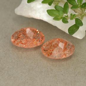 Sunstone Gemstones in 7 x 5 mm (calibrated) Size for Sale, Sunstone Stones in Reddish Orange Color