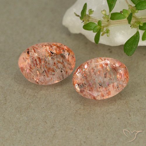1.72 ct Orange Sunstone, 7.1 x 5.2 mm Oval Cut From Russia, Photo A