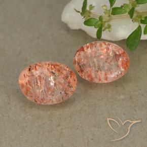 1.72 ctw Orange Sunstone Stones, Natural Sunstone in Oval Facet Shape for Sale