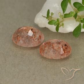 Sunstone Gemstones in 7 x 5 mm (calibrated) Size for Sale, Sunstone Stones in Ginger Orange Color