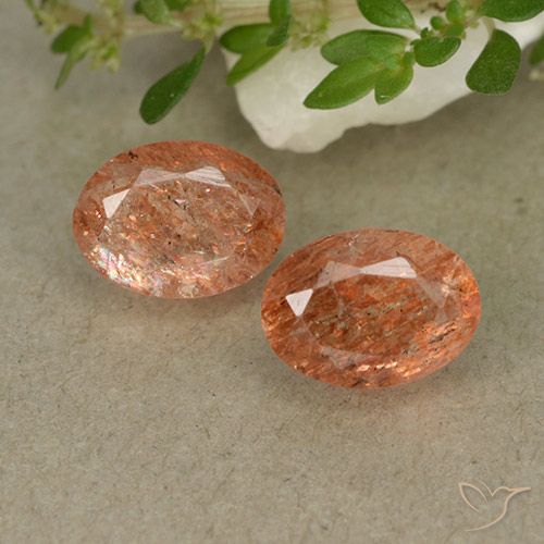 1.88 ct Orange Sunstone, 7.1 x 5.3 mm Oval Cut From Russia, Photo A
