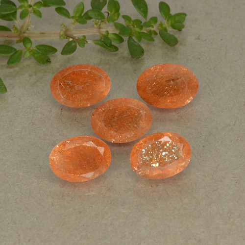 Deep Orange Sunstone Gem - 0.9ct Oval Facet (ID: 493495)