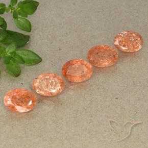3.92 ctw Orange Sunstone Stones, Natural Sunstone in Oval Facet Shape for Sale