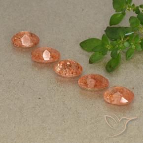Sunstone Gemstones in 7 x 5 mm (calibrated) Size for Sale, Sunstone Stones in Reddish Orange Color
