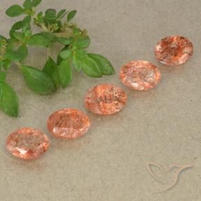 3.59 ctw Orange Sunstone Stones, Natural Sunstone in Oval Facet Shape for Sale