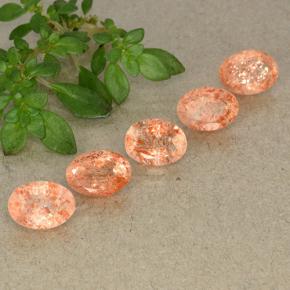 4.57 ctw Orange Sunstone Stones, Natural Sunstone in Oval Facet Shape for Sale
