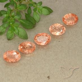 3.60 ctw Orange Sunstone Stones, Natural Sunstone in Oval Facet Shape for Sale