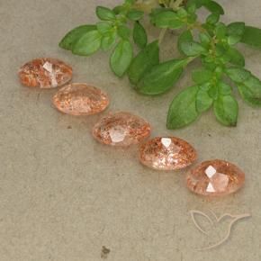 Sunstone Gemstones in 7 x 5 mm (calibrated) Size for Sale, Sunstone Stones in Ginger Orange Color