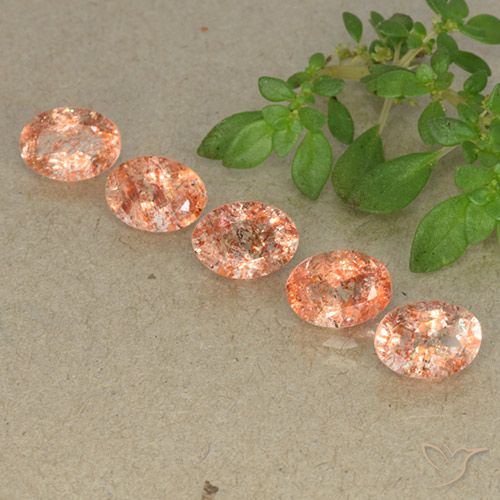 4.18ctw Natural Medium-Light Orange Sunstone, Oval, Translucent