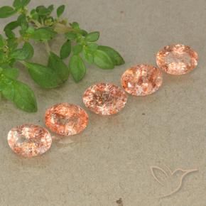 4.18 ctw Orange Sunstone Stones, Natural Sunstone in Oval Facet Shape for Sale