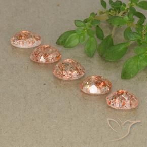 Sunstone Gemstones in 7 x 5 mm (calibrated) Size for Sale, Sunstone Stones in Medium-Light Orange Color