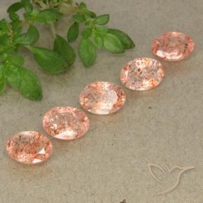 3.50 ctw Orange Sunstone Stones, Natural Sunstone in Oval Facet Shape for Sale
