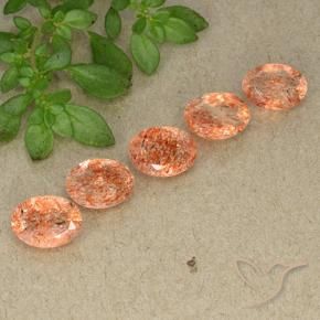 3.24 ctw Orange Sunstone Stones, Natural Sunstone in Oval Facet Shape for Sale