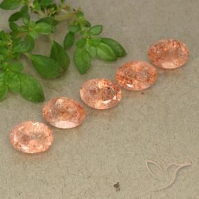 3.72 ctw Orange Sunstone Stones, Natural Sunstone in Oval Facet Shape for Sale