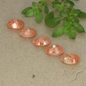 Sunstone Gemstones in 7 x 5 mm (calibrated) Size for Sale, Sunstone Stones in Medium-Light Orange Color