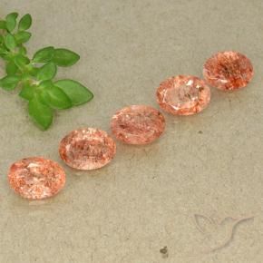 3.73 ctw Orange Sunstone Stones, Natural Sunstone in Oval Facet Shape for Sale
