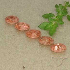 Sunstone Gemstones in 7 x 5 mm (calibrated) Size for Sale, Sunstone Stones in Medium-Light Orange Color