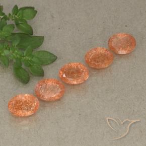 4.20 ctw Orange Sunstone Stones, Natural Sunstone in Oval Facet Shape for Sale