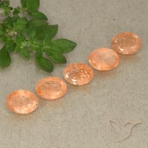 3.75 ctw Orange Sunstone Stones, Natural Sunstone in Oval Facet Shape for Sale