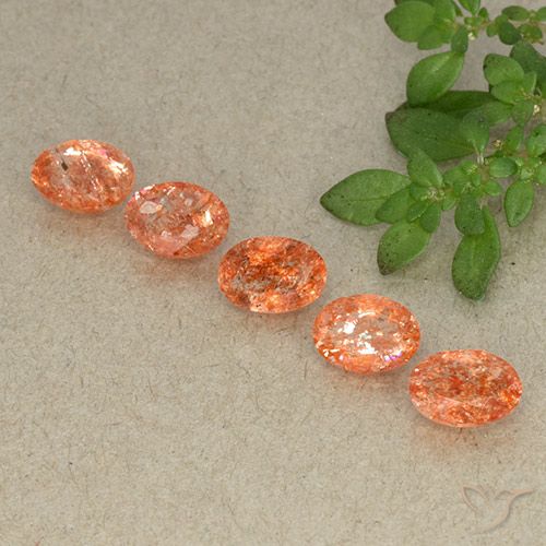 3.17ctw Natural Medium Orange Sunstone, Oval, Translucent