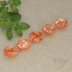 3.17 ctw Orange Sunstone Stones, Natural Sunstone in Oval Facet Shape for Sale