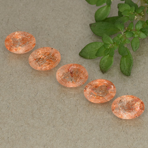 Medium-Light Orange Sunstone Gem - 0.8ct Oval Facet (ID: 493524)