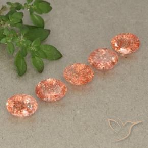 4.00 ctw Orange Sunstone Stones, Natural Sunstone in Oval Facet Shape for Sale