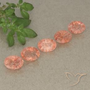 4.49 ctw Orange Sunstone Stones, Natural Sunstone in Oval Facet Shape for Sale