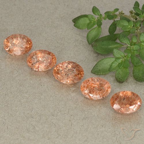 3.94ctw Natural Medium Orange Sunstone, Oval, Translucent