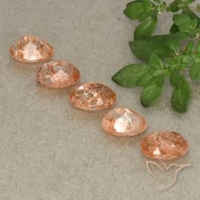 Sunstone Gemstones in 7 x 5 mm (calibrated) Size for Sale, Sunstone Stones in Medium Orange Color