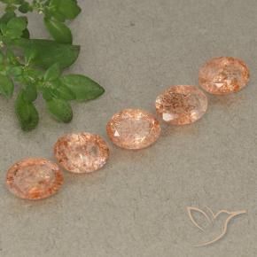 3.40 ctw Orange Sunstone Stones, Natural Sunstone in Oval Facet Shape for Sale