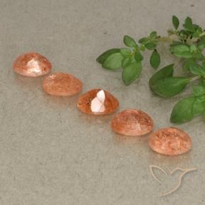 Sunstone Gemstones in 7 x 5 mm (calibrated) Size for Sale, Sunstone Stones in Medium Orange Color