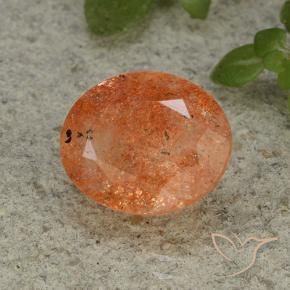 4.42 ct Orange Sunstone Stone, Natural Sunstone in Oval Facet Shape for Sale