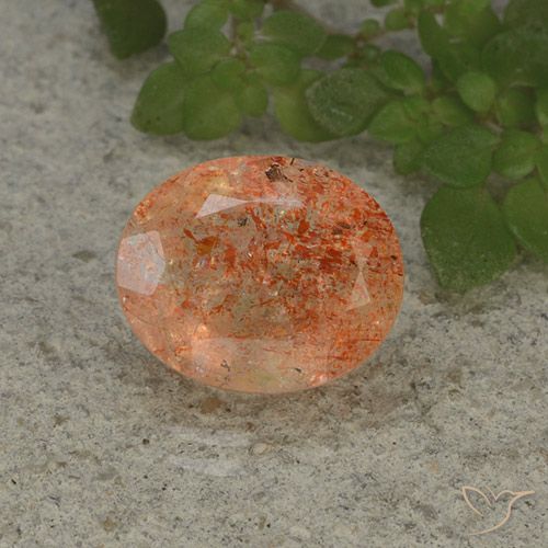 4.28ct Natural Reddish Orange Sunstone, Oval, Translucent