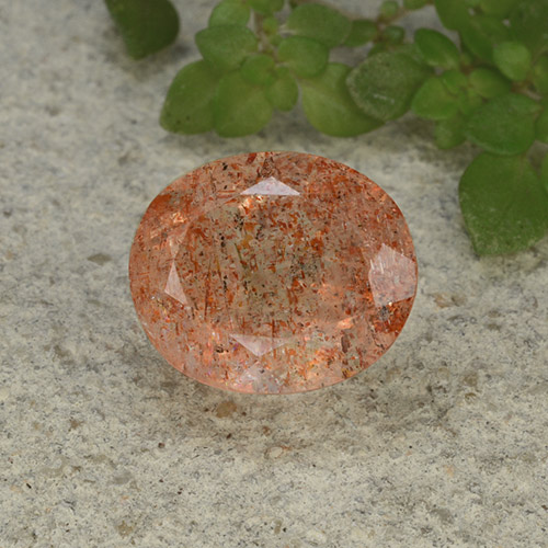 Grapefruit Orange Sonnenstein Edelstein - 5.1ct Oval facettiert (ID: 493807)