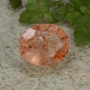 4.14 ct Orange Sunstone Stone, Natural Sunstone in Oval Facet Shape for Sale