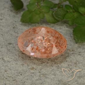 Sunstone Gemstone in 12 x 10 mm (calibrated) Size for Sale, Sunstone Stone in Grapefruit Orange Color