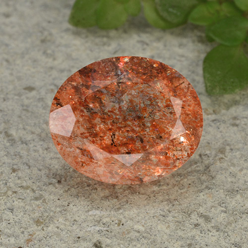 Medium Orange Солнечный Камень Камень - 4.5ct Фасетный Овал (ID: 493809)