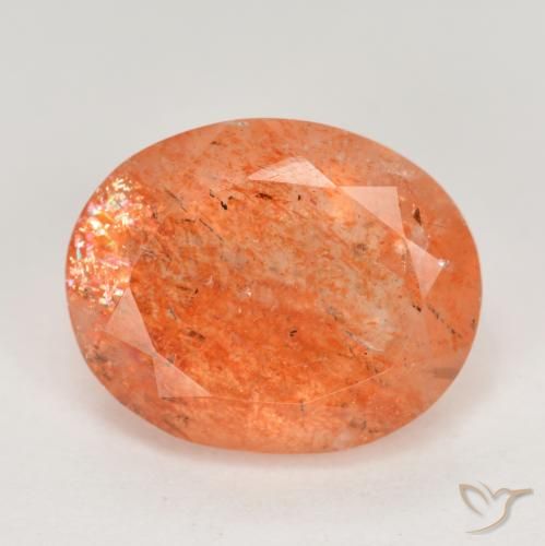 Темно-оранжевый Солнечный Камень Камень - 4.5ct Фасетный Овал (ID: 493810)