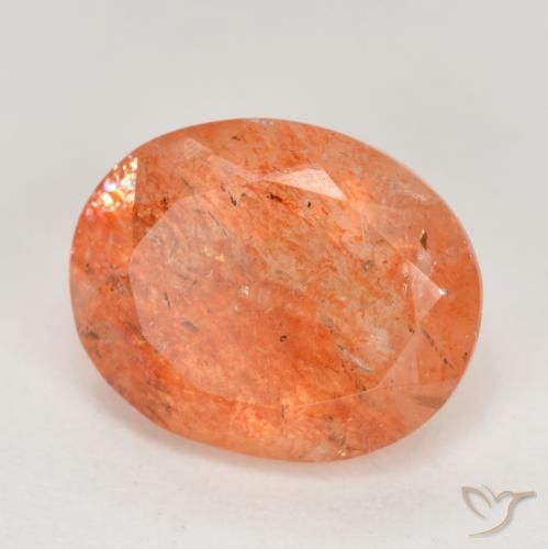 4.51 ct Orange Sunstone Stone, Natural Sunstone in Oval Facet Shape for Sale