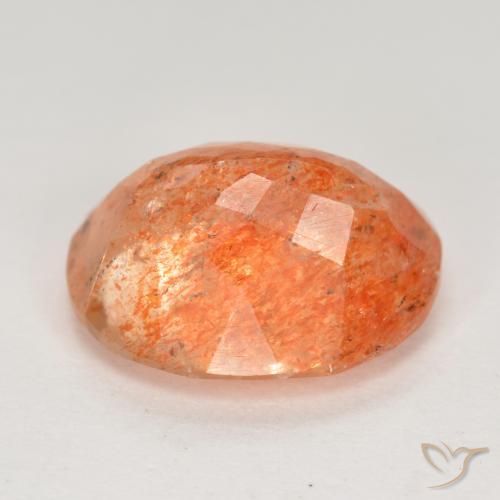 Sunstone Gemstone in 12 x 10 mm (calibrated) Size for Sale, Sunstone Stone in Deep Orange Color