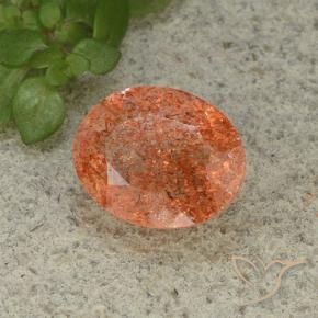 3.62 ct Orange Sunstone Stone, Natural Sunstone in Oval Facet Shape for Sale