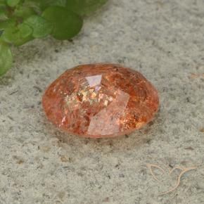 Sunstone Gemstone in 12 x 10 mm (calibrated) Size for Sale, Sunstone Stone in Medium Orange Color