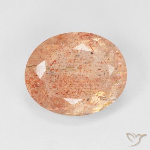 4.69 ct Orange Sunstone, 12.2 x 10 mm Oval Cut From India, Photo A