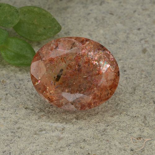 4.09 ct Orange Sunstone, 11.8 x 9.8 mm Oval Cut From India, Photo A