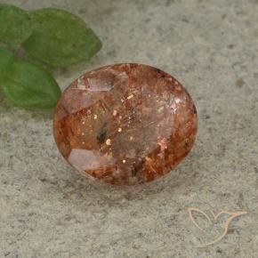 4.09 ct Orange Sunstone Stone, Natural Sunstone in Oval Facet Shape for Sale